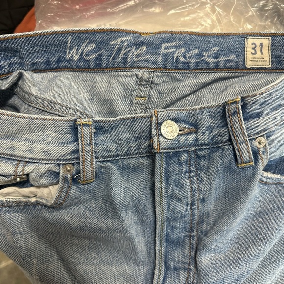 We The Free Light Blue Distressed Jean Shorts - Picture 4 of 5